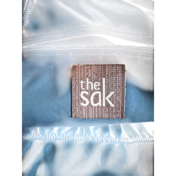 The Sak Indio Crochet Tote Hobo Bag Navy Preppy Boho - Picture 13 of 14